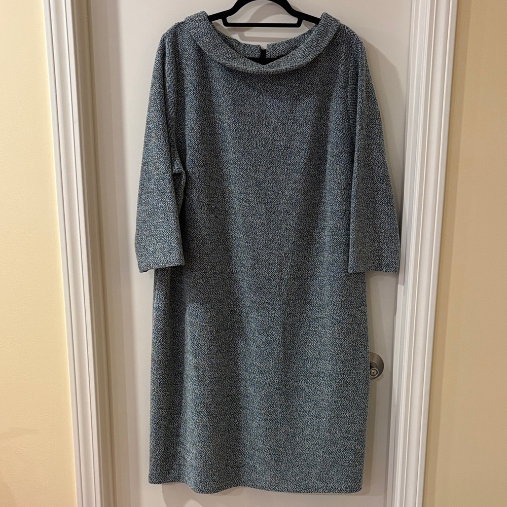 Talbots Black and White Knit Sweater Dress